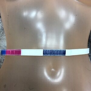 Kids Stylish white Belt with Pink and Blue Accents & shinny blue belt ( 2 belts)